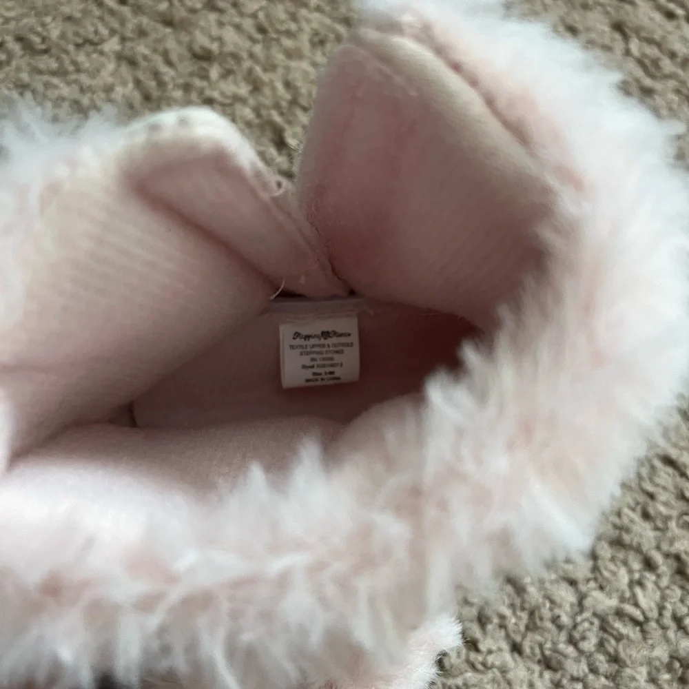 Stepping Stones Fuzzy Pink Booties